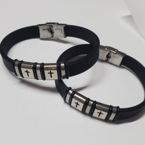 Pulsera Silicona "Doble Cruz"